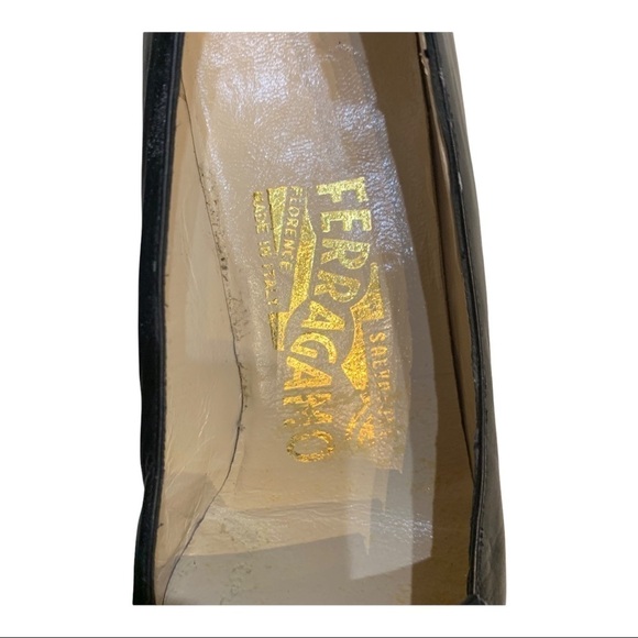 Salvatore Ferragamo New Black Leather & Suede Loafers Sz 5 AA - Picture 11 of 13